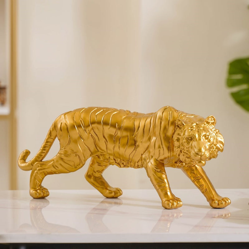 Royal Tiger Figurine Gold - Showpiece | Home decor item | Room decoration item