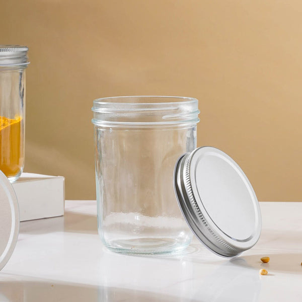 Glass Storage Jars With Lid Set Of 6 Large 400ml