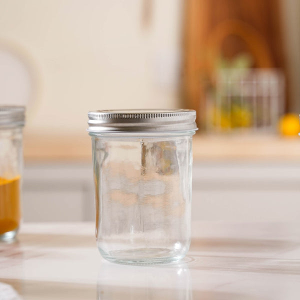 Glass Storage Jars With Lid Set Of 6 Large 400ml