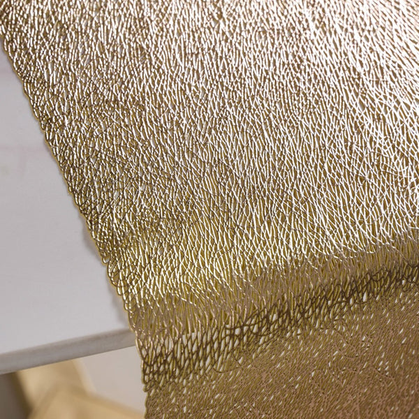 Mesh Table Runner Gold 58 x13 Inch
