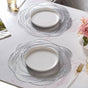 Metallic Rose Placemat Silver Set Of 6 15 Inch