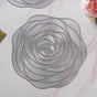 Metallic Rose Placemat Silver Set Of 6 15 Inch
