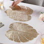 Taro Leaves Placemat Set of 6 Gold 15x12 Inch