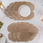 Taro Leaves Placemat Set of 6 Gold 15x12 Inch