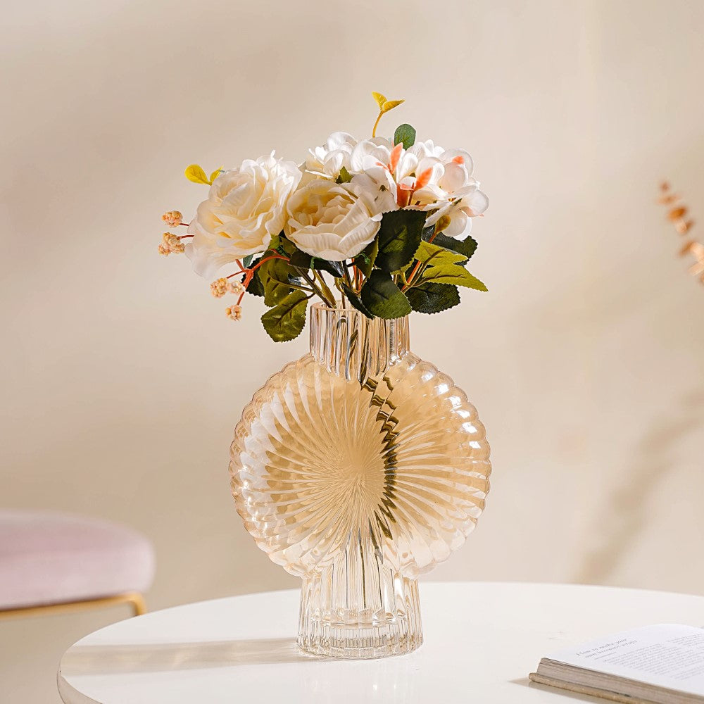 Armadillo Glass Vase Amber Small Online Premium Vase Nestasia - Main Image