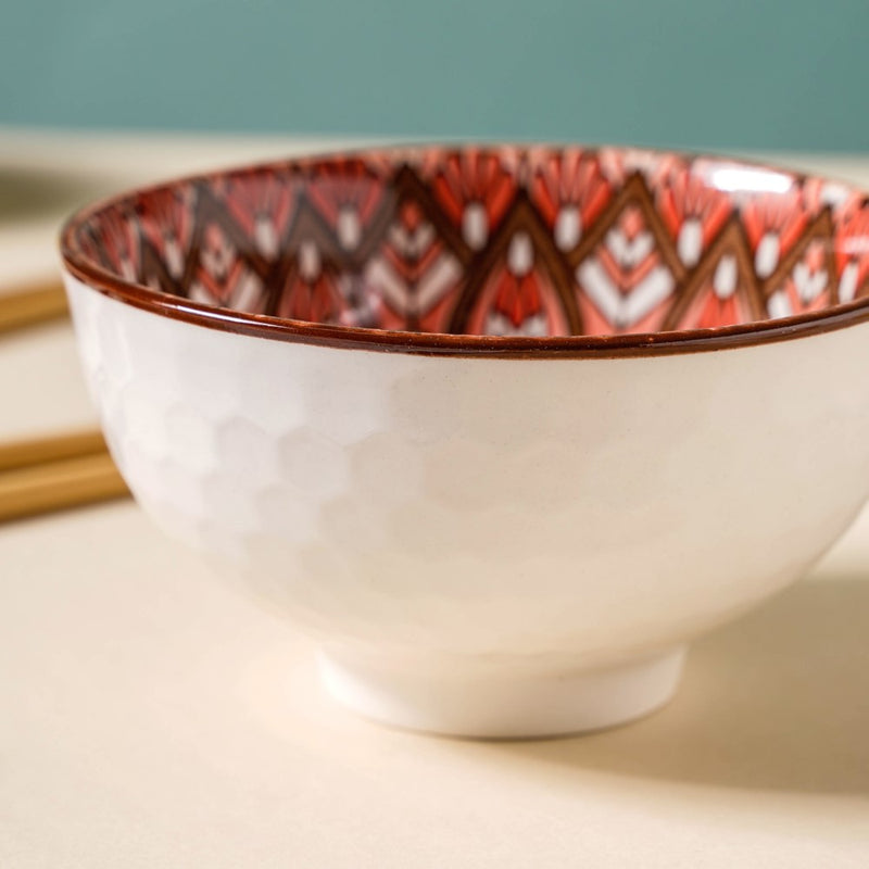 Bowls with Chopsticks Set of 6 - Bowl, ceramic bowl, snack bowls, curry bowl, popcorn bowls | Bowls for dining table & home decor