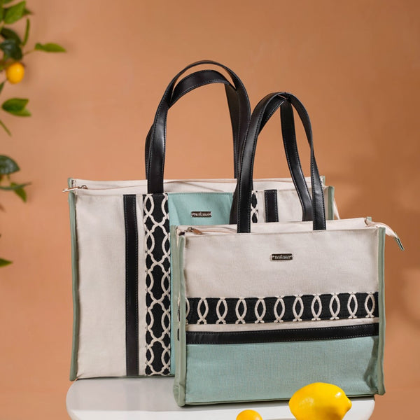 Eco-friendly Carryall Tote Bag Mint Set Of 2