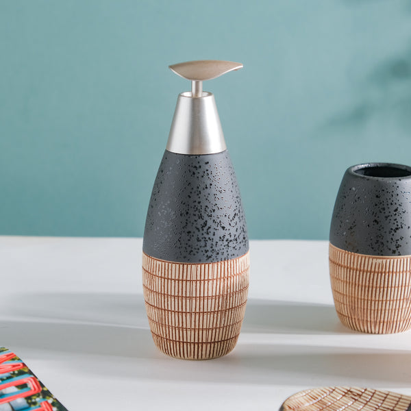 Celestria Black Ceramic Stoneware Bathroom Set Of 4