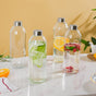 Borosilicate Glass Water Bottle Set Of 4 1 L - Water bottles, glass bottle set | Glass bottles for Dining table & Home decor