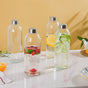 Borosilicate Glass Water Bottle Set Of 4 1 L - Water bottles, glass bottle set | Glass bottles for Dining table & Home decor