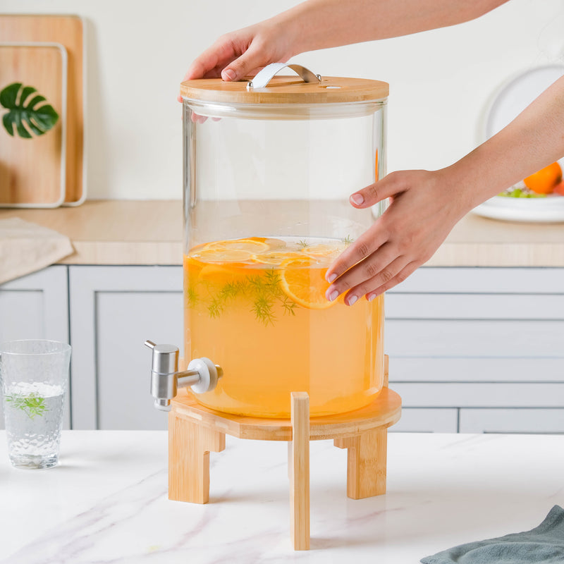 Glass Drink Dispenser - Water dispenser, juice dispenser | Glass dispenser for Dining table & Home decor
