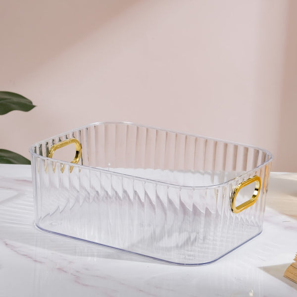 Ribbed Storage Organiser Transparent 11 Inch