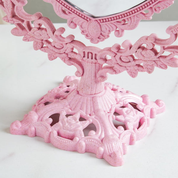 Vintage Heart Double Sided Mirror Pink