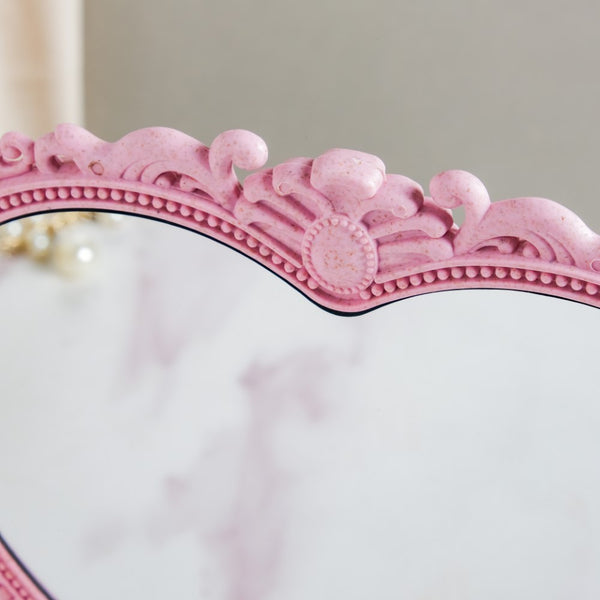 Vintage Heart Double Sided Mirror Pink