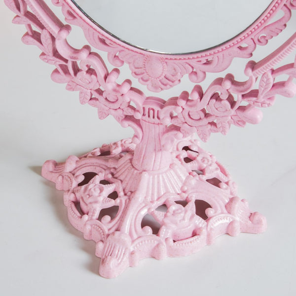 Vintage Ornate Double Sided Mirror Pink