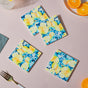 Spring Gardenia Yellow Square Tile Coaster Set Of 4