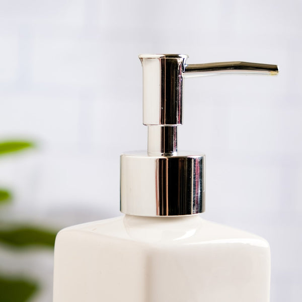 Celestria Ceramic Dispenser With Nozzle White 6 Inch