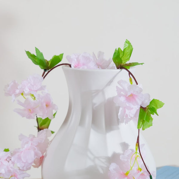 Artificial Sakura Blossoms And Leaves Vine Pink - Artificial flower | Home decor item | Room decoration item