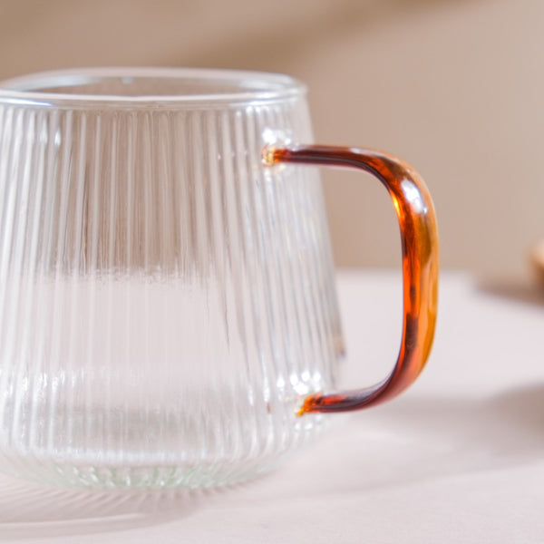 Glass Ribbed Coffee Pot 700ml