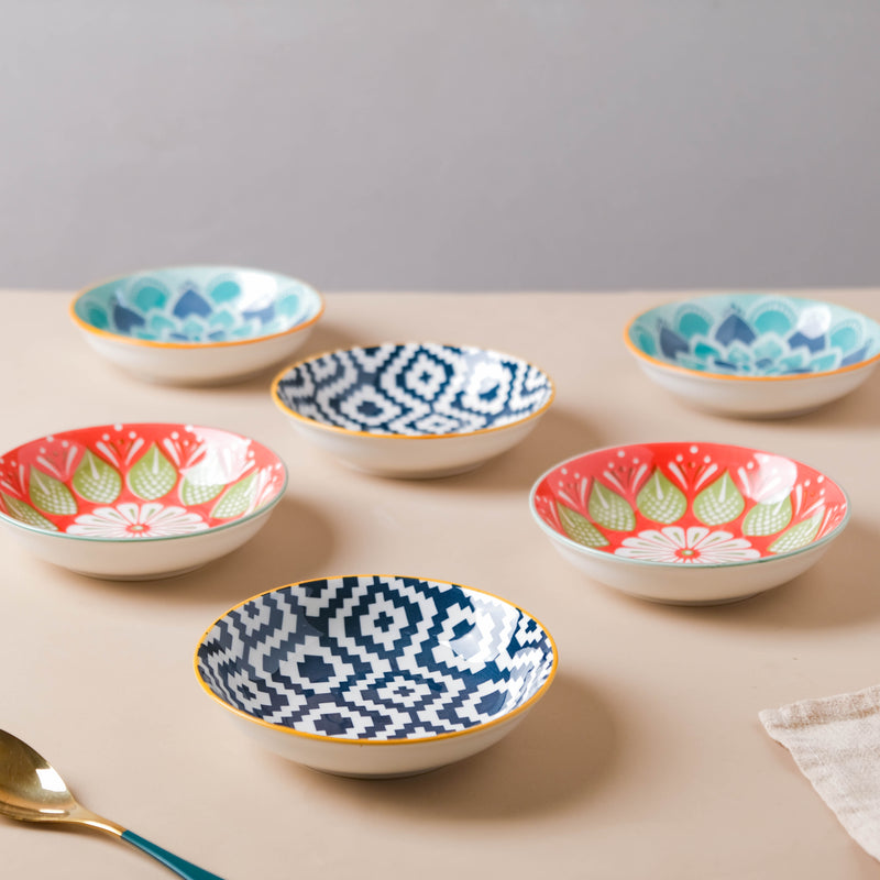 Mandala Snack Dish Set of 2 - Serving plate, snack plate, dessert plate | Plates for dining & home decor