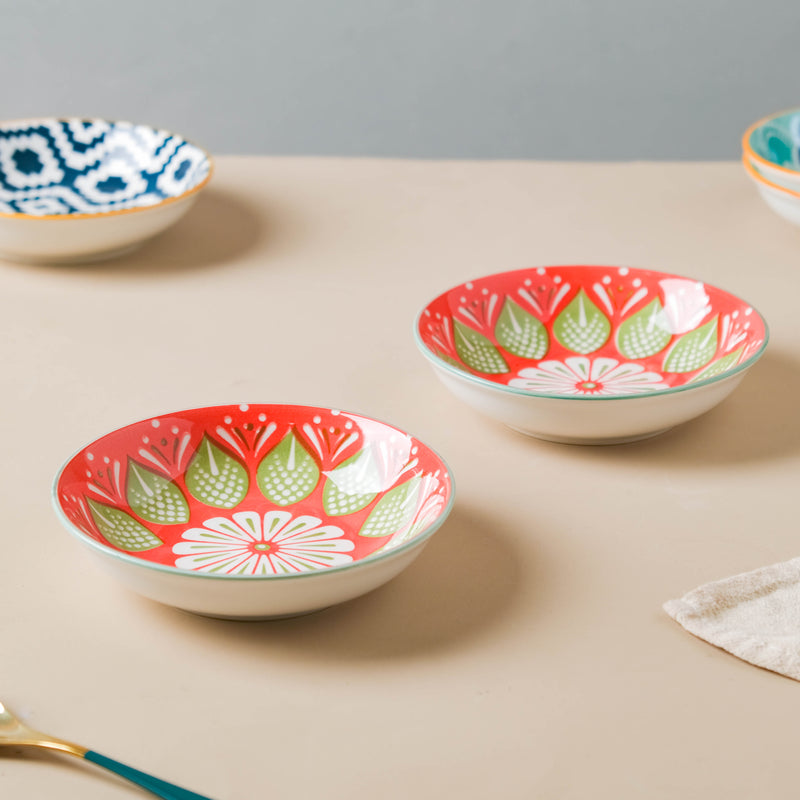 Mandala Snack Dish Set of 2 - Serving plate, snack plate, dessert plate | Plates for dining & home decor