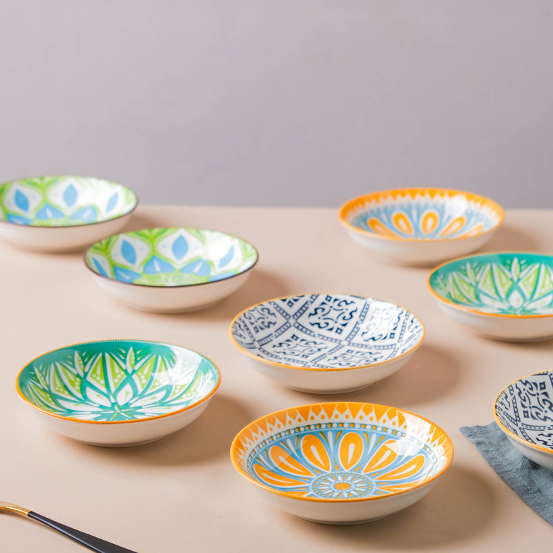 Mandala Appetizer Plate Set of 2 - Serving plate, snack plate, dessert plate | Plates for dining & home decor