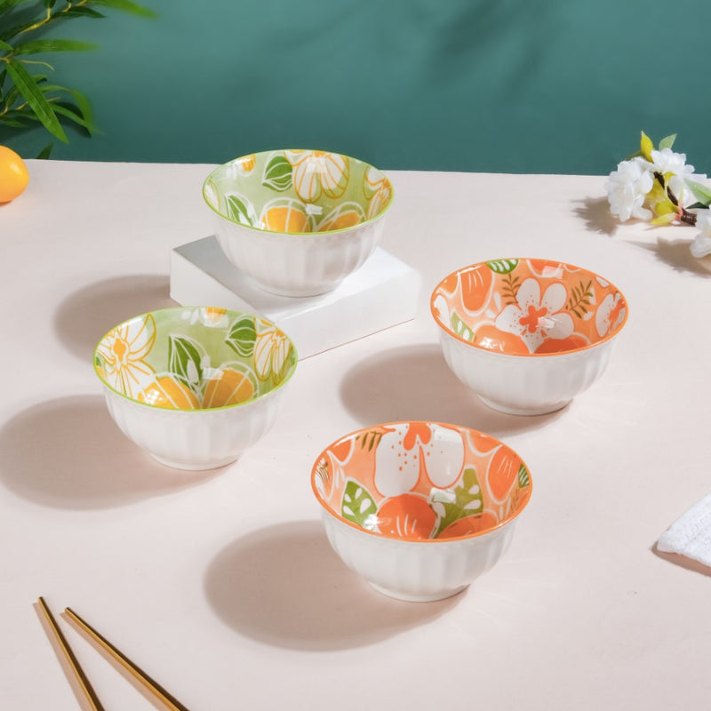 Meadow Muse Ceramic Soup Bowl 280 ml Set Of 4 - Bowl, soup bowl, ceramic bowl, snack bowls, curry bowl, popcorn bowls | Bowls for dining table & home decor