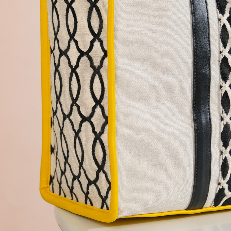 Canvas Cotton Tote Bag Yellow Large 13 X 12 Inch
