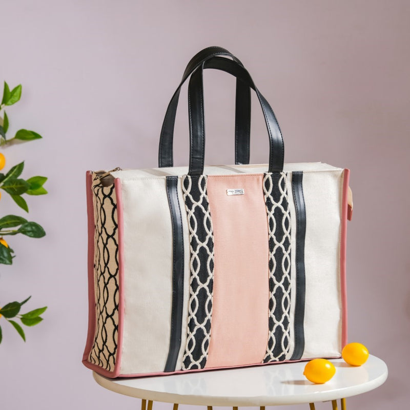 Multipurpose Canvas Tote Bag Pink Large 13 X 12 Inch