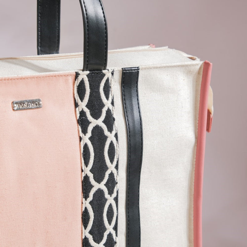 Multipurpose Canvas Tote Bag Pink Large 13 X 12 Inch