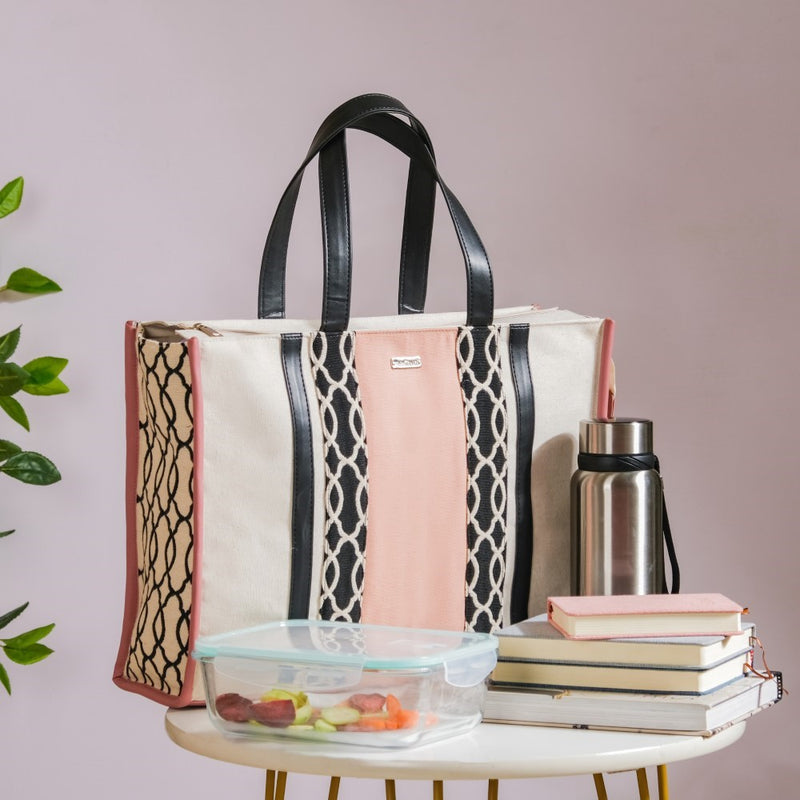 Multipurpose Canvas Tote Bag Pink Large 13 X 12 Inch