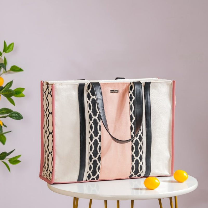 Multipurpose Canvas Tote Bag Pink Large 13 X 12 Inch