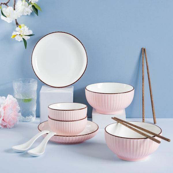 Rosy 10 Piece Soup Snack Set for 2