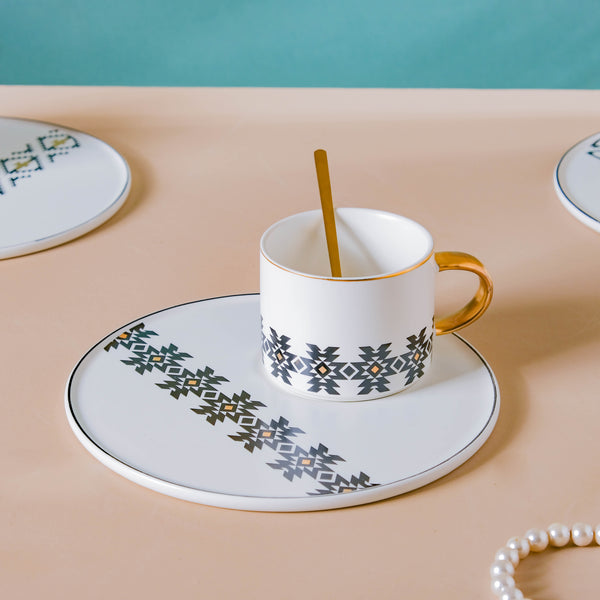 Geometric Cup And Plate Set- Tea cup, coffee cup, cup for tea | Cups and Mugs for Office Table & Home Decoration