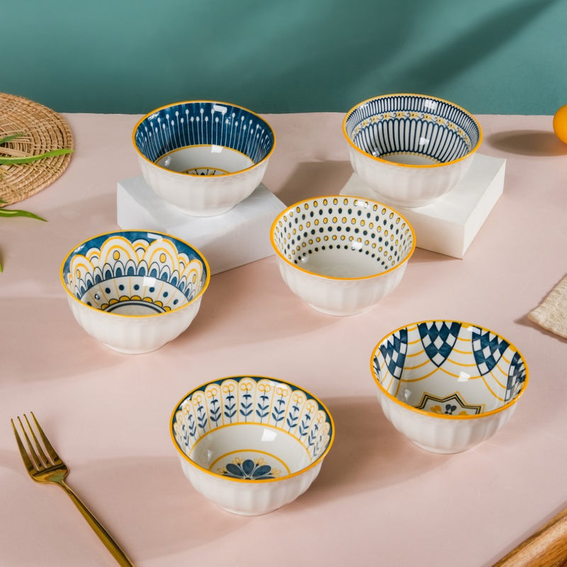 Aloha Soup Bowl 280 ml Set Of 6 - Bowl, soup bowl, ceramic bowl, snack bowls, curry bowl, popcorn bowls | Bowls for dining table & home decor