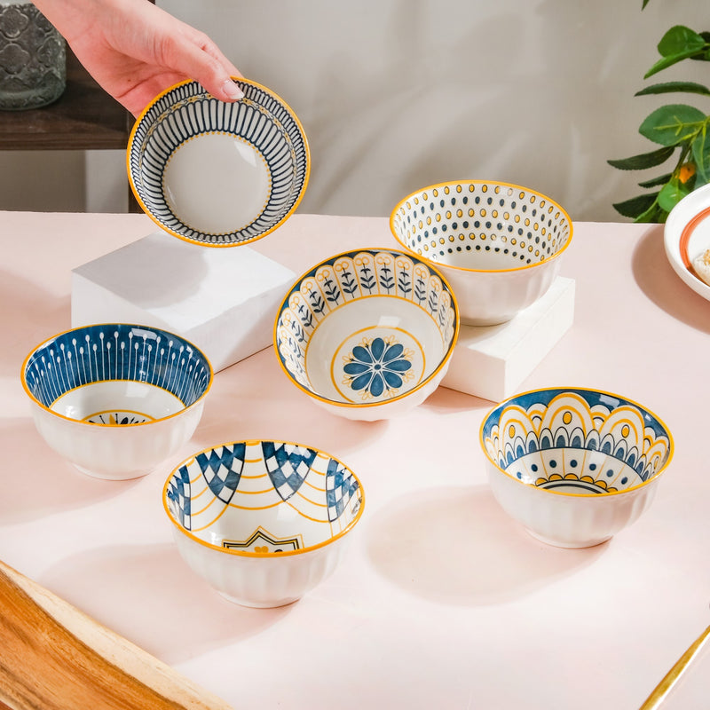 Aloha Soup Bowl 280 ml Set Of 6 - Bowl, soup bowl, ceramic bowl, snack bowls, curry bowl, popcorn bowls | Bowls for dining table & home decor