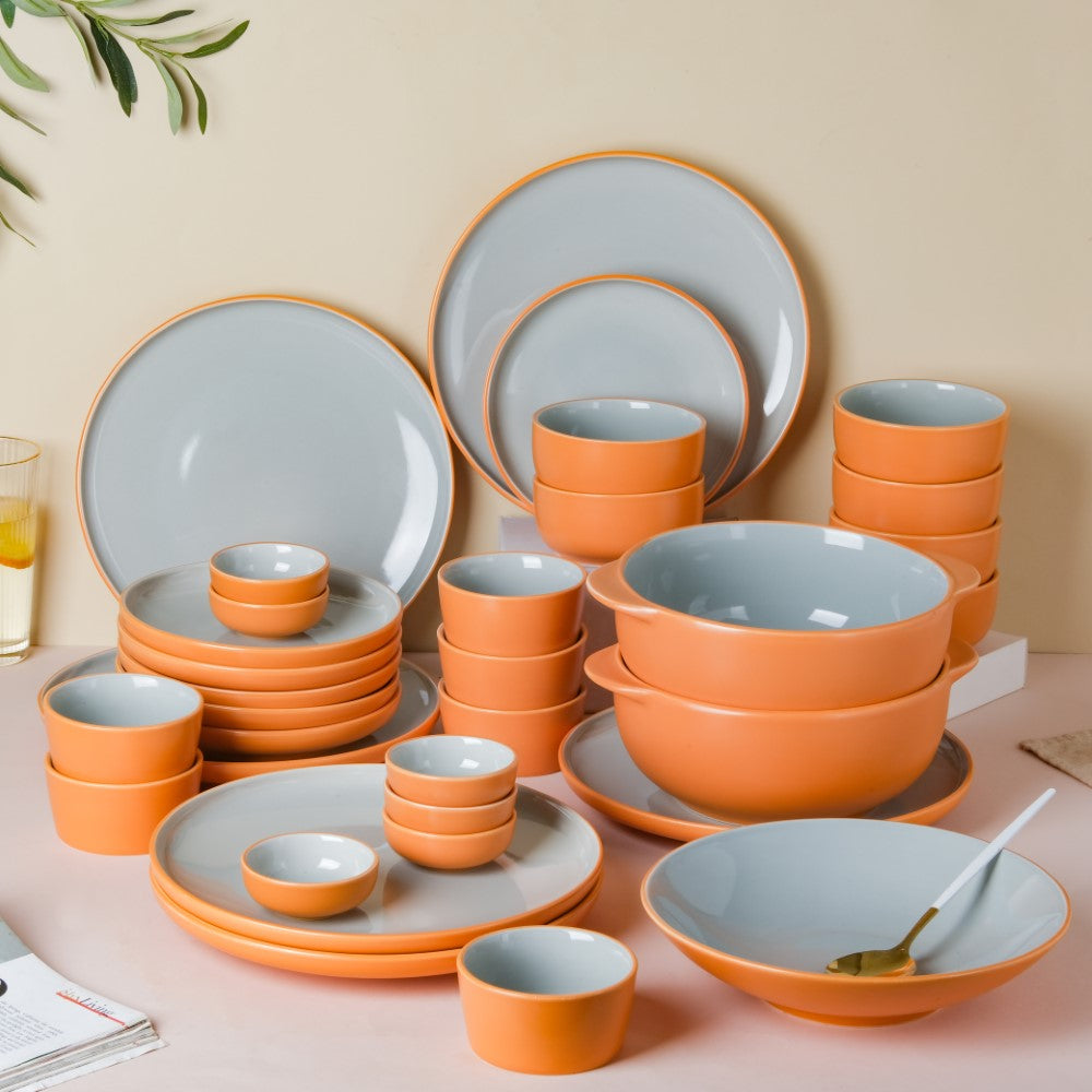 Zoella Grey 33 Piece Dinnerware For Online Premium Dinner Set