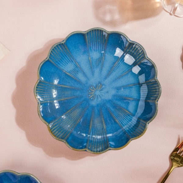 Ocean Ceramic Dinner Plate Blue 10 Inch - Serving plate, lunch plate, ceramic dinner plates| Plates for dining table & home decor