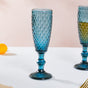 Textured Glassware Blue Set Of 6 150 ml