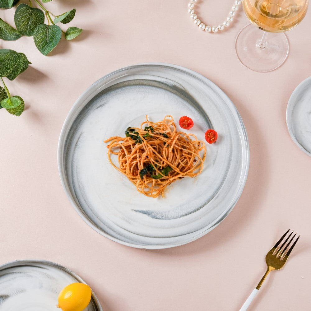 Swirl Snack Ceramic Dinner Plate Grey Inch Online Premium