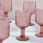 Rose Bubble Patterned Stemmed Glass Mauve Set Of 6 250ml