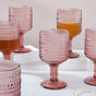 Rose Bubble Patterned Stemmed Glass Mauve Set Of 6 250ml