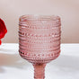 Rose Bubble Patterned Stemmed Glass Mauve Set Of 6 250ml