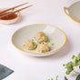 Willow Light Grey Ceramic Snack Plate 7 inch - Serving plate, pasta plate, lunch plate, deep plate | Plates for dining table & home decor