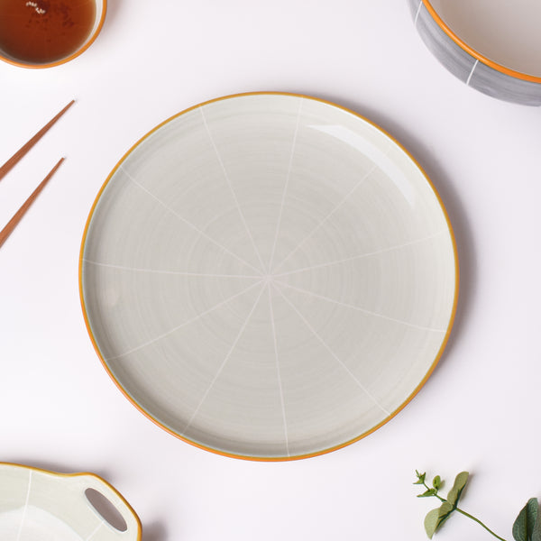Willow Light Grey Ceramic Dinner Plate 10 inch