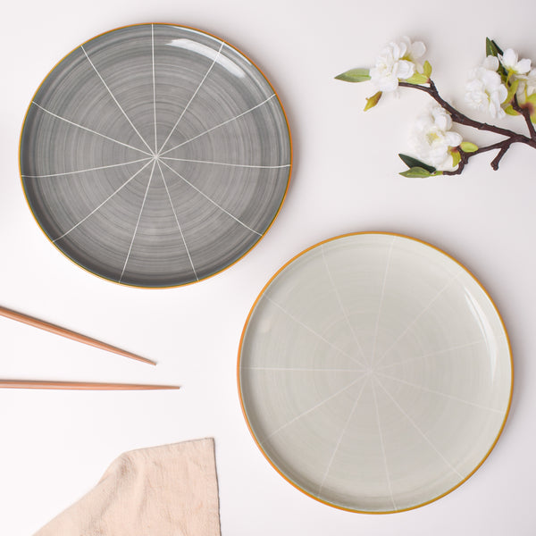 Willow Light Grey Ceramic Dinner Plate 10 inch
