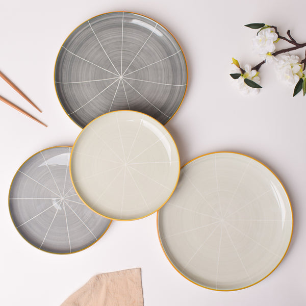 Willow Light Grey Ceramic Dinner Plate 10 inch