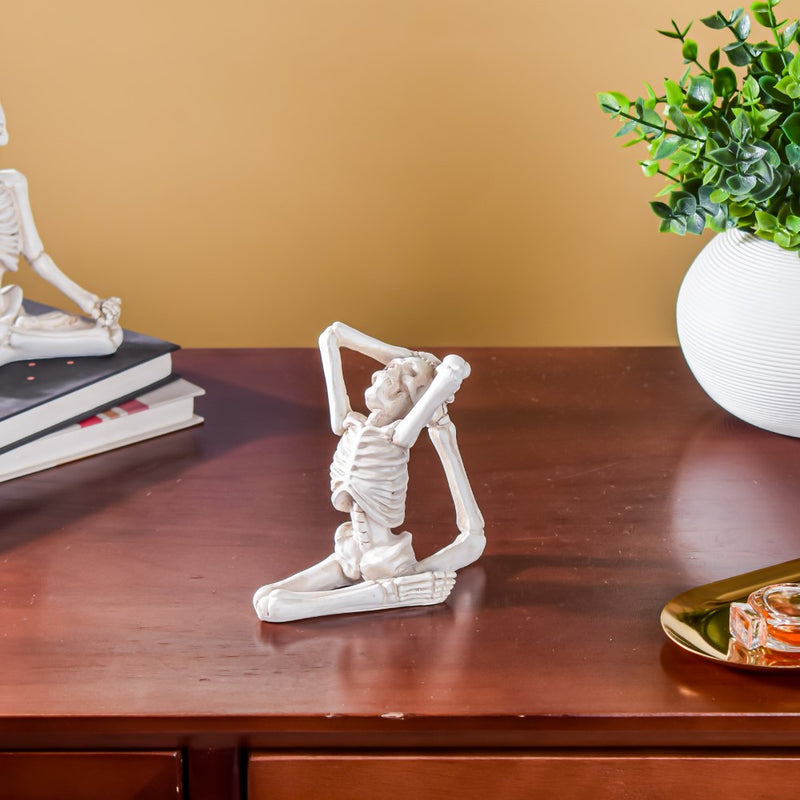 Yoga Skeleton Showpiece White Set Of 3