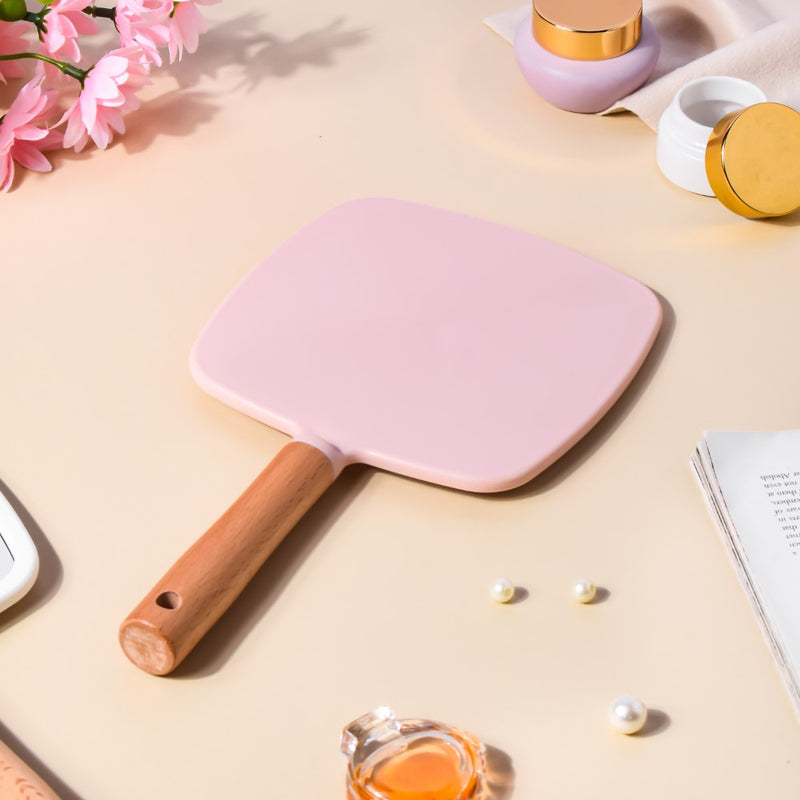Sleek Square Handheld Mirror Pink - Makeup mirror: Buy mirror online | Mirror for dressing table and room decor