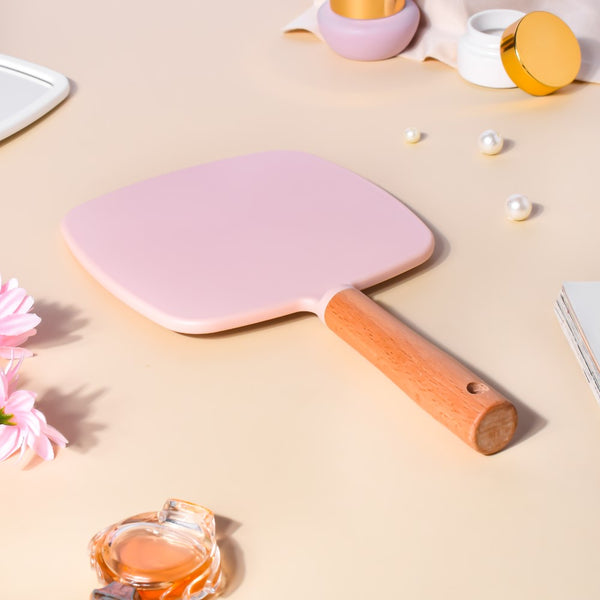 Sleek Square Handheld Mirror Pink